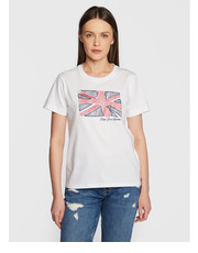 Bluzka T-Shirt Tara PL505343 Biały Regular Fit - modivo.pl Pepe Jeans