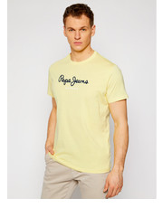 T-shirt - koszulka męska T-Shirt Eggo PM500465 Żółty Regular Fit - modivo.pl Pepe Jeans