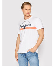 T-shirt - koszulka męska T-Shirt Abrel PM508216 Biały Regular Fit - modivo.pl Pepe Jeans