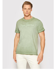 T-shirt - koszulka męska T-Shirt West Sir New N PM508275 Zielony Regular Fit - modivo.pl Pepe Jeans