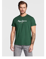 T-shirt - koszulka męska T-Shirt Eggo PM508208 Zielony Regular Fit - modivo.pl Pepe Jeans