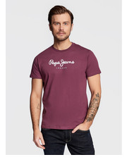 T-shirt - koszulka męska T-Shirt Eggo PM508208 Fioletowy Regular Fit - modivo.pl Pepe Jeans
