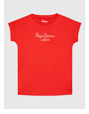 Bluzka T-Shirt Nuria PG502460 Czerwony Regular Fit - modivo.pl Pepe Jeans