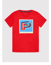 Bluzka T-Shirt Caiken PB503350 Czerwony Regular Fit - modivo.pl Pepe Jeans