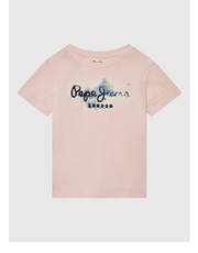 Bluzka T-Shirt Golders PB501338 Różowy Slim Fit - modivo.pl Pepe Jeans