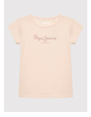 Bluzka T-Shirt Hana Glitter PG501567 Różowy Regular Fit - modivo.pl Pepe Jeans