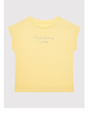 Bluzka T-Shirt Nuria PG502460 Żółty Regular Fit - modivo.pl Pepe Jeans