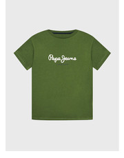 Bluzka T-Shirt New Art PB503493 Zielony Regular Fit - modivo.pl Pepe Jeans