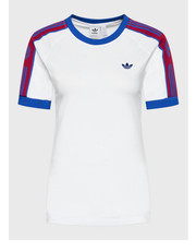 Bluzka T-Shirt Tape HL9172 Biały Regular Fit - modivo.pl Adidas