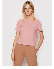 Bluzka T-Shirt Essentials Loose 3-Stripes HF7245 Różowy Relaxed Fit - modivo.pl Adidas