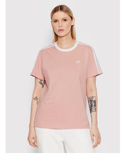 Bluzka T-Shirt Essentials 3-Stripes HF1865 Różowy Loose Fit - modivo.pl Adidas