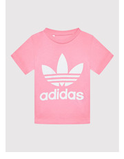 Bluzka T-Shirt Trefoil HK7502 Różowy Regular Fit - modivo.pl Adidas