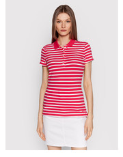 Bluzka Polo Sleeve Stripe WW0WW27151 Różowy Slim Fit - modivo.pl Tommy Hilfiger