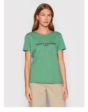 Bluzka T-Shirt C-Nk WW0WW28681 Zielony Regular Fit - modivo.pl Tommy Hilfiger
