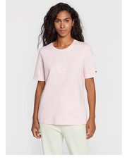 Bluzka T-Shirt Metallic WW0WW33522 Różowy Regular Fit - modivo.pl Tommy Hilfiger