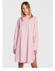 Sukienka Sukienka koszulowa Solid WW0WW37102 Różowy Oversize - modivo.pl Tommy Hilfiger
