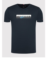 T-shirt - koszulka męska T-Shirt Camo MW0MW24548 Granatowy Regular Fit - modivo.pl Tommy Hilfiger