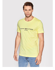 T-shirt - koszulka męska T-Shirt MW0MW11797 Żółty Regular Fit - modivo.pl Tommy Hilfiger