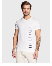 T-shirt - koszulka męska T-Shirt Vertical Gradient MW0MW29668 Biały Slim Fit - modivo.pl Tommy Hilfiger