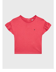 Bluzka T-Shirt Ruffle KG0KG07101 M Różowy Regular Fit - modivo.pl Tommy Hilfiger