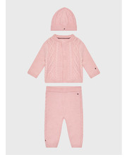Sweter Komplet dziecięcy Baby Cable KN0KN01529 Różowy Regular Fit - modivo.pl Tommy Hilfiger
