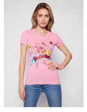 Bluzka T-Shirt W4H1905E 1951 Różowy Slim Fit - modivo.pl Love Moschino
