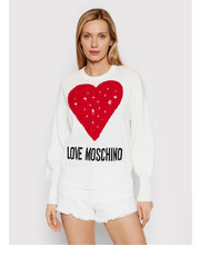 Sweter Sweter WSM1011X 1472 Biały Regular Fit - modivo.pl Love Moschino