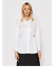 Koszula Koszula Cotton Belted K20K203576 Biały Regular Fit - modivo.pl Calvin Klein 