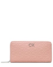 Portfel Duży Portfel Damski Re-Lock Z/A Wallet Lg Emb Mono K60K610233 Różowy - modivo.pl Calvin Klein 