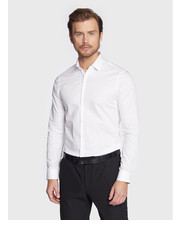 Koszula męska Koszula Twill Contrast K10K110551 Biały Slim Fit - modivo.pl Calvin Klein 