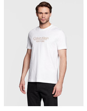 T-shirt - koszulka męska T-Shirt New York Logo K10K110793 Biały Regular Fit - modivo.pl Calvin Klein 