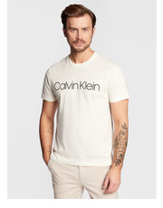 T-shirt - koszulka męska T-Shirt Cotton Front K10K103078 Écru Regular Fit - modivo.pl Calvin Klein 