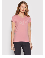 Bluzka T-Shirt H4L22-TSD353 Różowy Regular Fit - modivo.pl 4F