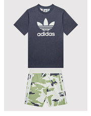 Bluzka adidas Komplet t-shirt i szorty sportowe Camo HC4581 Granatowy Regular Fit - modivo.pl Adidas Originals