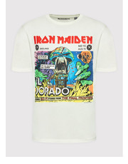 T-shirt - koszulka męska T-Shirt Iron Maiden 22022781 Biały Relaxed Fit - modivo.pl Only & Sons