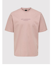T-shirt - koszulka męska T-Shirt Lesclassiques 22023894 Różowy Regular Fit - modivo.pl Only & Sons