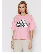 Bluzka adidas T-Shirt Essentials Logo HC9184 Różowy Loose Fit - modivo.pl Adidas Performance