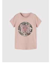 Bluzka T-Shirt 13198440 Różowy Regular Fit - modivo.pl Name It