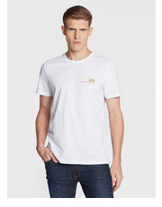 T-shirt - koszulka męska T-Shirt Small Logo L68WFELJ Biały Regular Fit - modivo.pl Lee