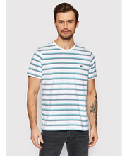 T-shirt - koszulka męska T-Shirt Stripe L63UPYUD Biały Regular Fit - modivo.pl Lee