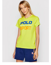 Bluzka T-Shirt Ssl 211838079006 Zielony Regular Fit - modivo.pl Polo Ralph Lauren