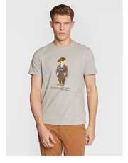 T-shirt - koszulka męska T-Shirt 710853310014 Szary Slim Fit - modivo.pl Polo Ralph Lauren