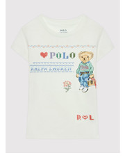 Bluzka T-Shirt 311869533001 Biały Regular Fit - modivo.pl Polo Ralph Lauren