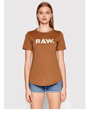 Bluzka T-Shirt Raw. D21226-4107-C740 Brązowy Slim Fit - modivo.pl G-Star Raw