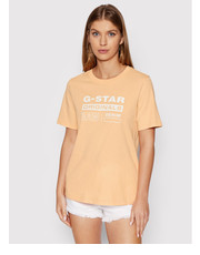 Bluzka T-Shirt Originals Label D19953-4107-C962 Pomarańczowy Regular Fit - modivo.pl G-Star Raw
