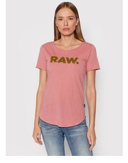 Bluzka T-Shirt Graphic D19950-4107-3479 Różowy Slim Fit - modivo.pl G-Star Raw