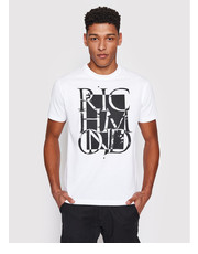 T-shirt - koszulka męska T-Shirt Oklabia RMP21022TS Biały Regular Fit - modivo.pl John Richmond