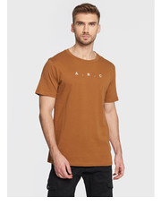 T-shirt - koszulka męska T-Shirt Dain 21107279 Brązowy Regular Fit - modivo.pl Solid