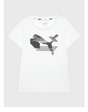 Bluzka T-Shirt Alpha Graphic 670101 Biały Regular Fit - modivo.pl Puma