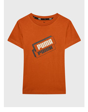 Bluzka T-Shirt Alpha Holiday 670109 Pomarańczowy Regular Fit - modivo.pl Puma